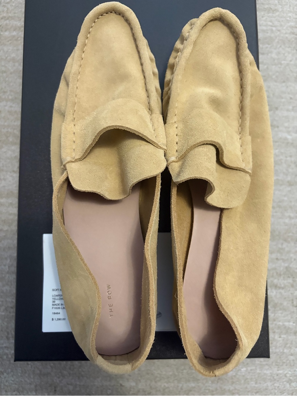 The Row Women's Suede Loafer - yellow - size 9